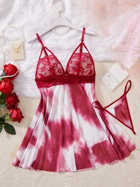 Women's Sexy-Lingerie Babydoll G-string Sleepwear Underwear Lace Dress Nightwear